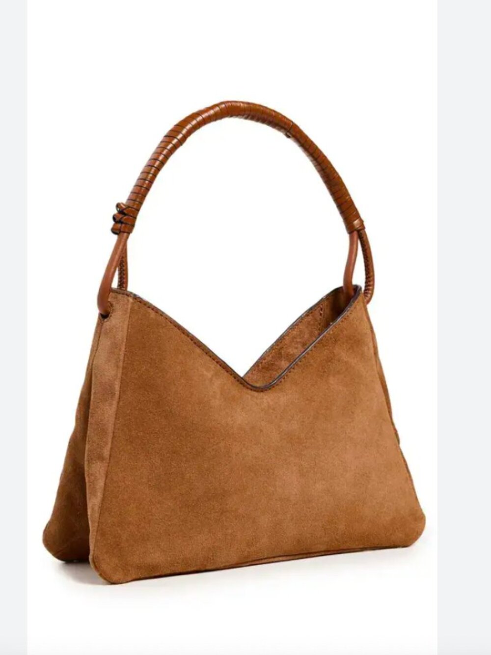 LIKE NEW STAUD Valerie Shoulder Bag, Tan Suede